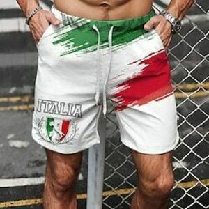 olasz zászló férfi rövidnadrág nyári rövidnadrág alkalmi rövidnadrág zseb húzózsinór elasztikus derék zászló nemzeti zászló légáteresztő puha rövid alkalmi napi ünnepi divat utcai ruházat Lightinthebox kép
