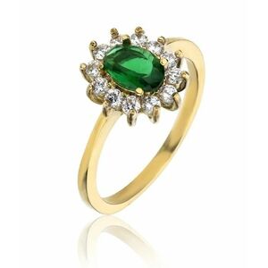 Marc Malone Marc Malone Csillogó aranyozott gyűrű cirkónium kövekkel Harmony Green Ring MCR23051G 54 mm kép