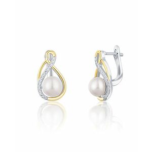 JwL Luxury Pearls JwL Luxury Pearls Elegáns bicolor fülbevaló valódi gyöngyökkel JL0721 kép