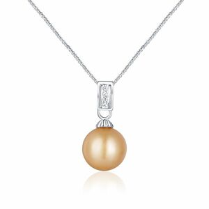 JwL Luxury Pearls JwL Luxury Pearls Elegáns ezüst nyaklánc arany gyönggyel a Csendes-óceán déli részéből JL0734 kép