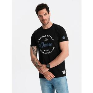 T-shirt męski z nadrukiem Ombre Casual Style fekete kép