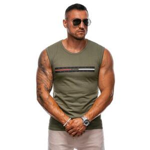 Férfi nyomtatott tank top S1956 khaki kép