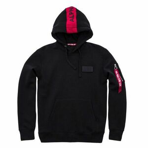 Férfi pulóver Alpha Industries Red Stripe Hoody Black kép