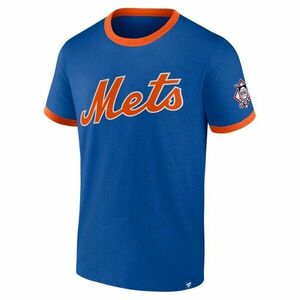 Fanatics Fundamental SS Biblend Ringer Tee New York Mets deep royal/dark orange kép