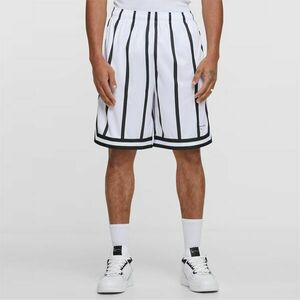 Rovid nadrág Karl Kani - Small Signature Striped Mesh Shorts white/black kép