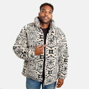 Téli kabát Karl Kani Og Paisley Teddy Puffer Jacket off white/black kép