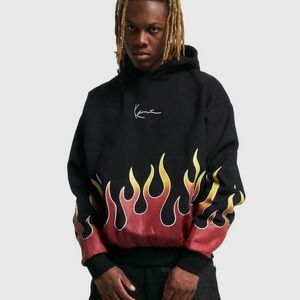 Pulcsi Karl Kani Small Signature Flame Os Hoodie black kép