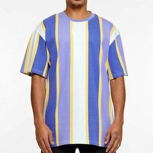 Pólo Karl Kani Small Signature Stripe Tee lilac/navy/off white kép