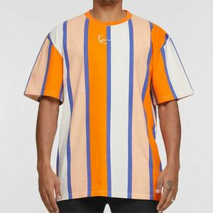 Pólo Karl Kani Small Signature Stripe Tee orange/apricot/off white kép