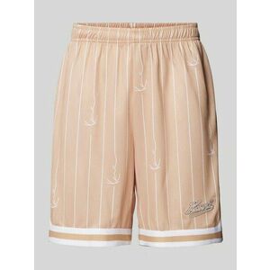 Karl Kani Small Varsity Logo Pinstripe Mesh Shorts sand/white kép