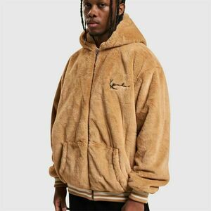 Karl Kani Sweatshirt Metal Signature OS Fur Full Zip Hoodie sand kép