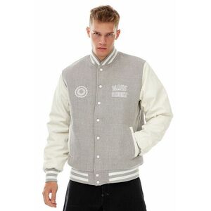 Mass Denim Athletic Baseball Jacket heather grey kép