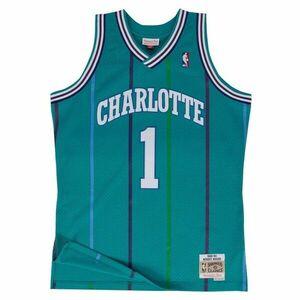 Mitchell & Ness Charlotte Hornets #1 Muggsy Bogues Swingman Jersey teal kép