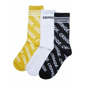 Mr. Tee Cringe Socks 3-Pack black/white/yellow kép