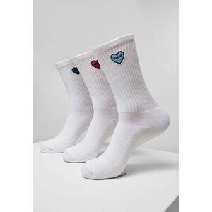 Mr. Tee Heart Embroidery Socks 3-Pack white kép