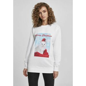 Mr. Tee Ladies Merry Christmas Cat Crewneck white kép