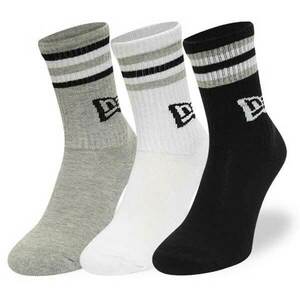 Zokni New Era Retro Stripe crew 3pack socks Black White Grey Unisex kép