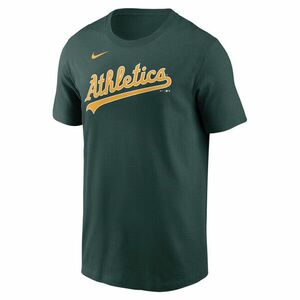 Nike T-shirt Men's Fuse Wordmark Cotton Tee Oakland Athletics pro green kép