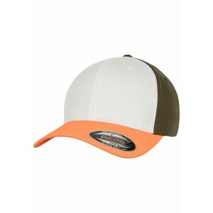 Urban Classics 3-Tone Flexfit neonorange/white/olive kép