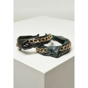 Urban Classics Alice Band With Chain 2-Pack black/bottlegreen kép