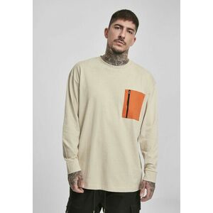 Urban Classics Boxy Big Contrast Pocket LS concrete kép