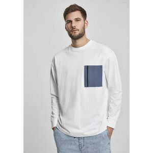 Urban Classics Boxy Big Contrast Pocket LS white kép