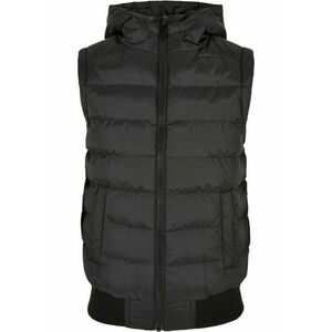 Urban Classics Boys Small Bubble Hooded Vest black/black kép