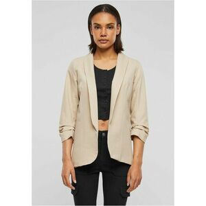 Urban Classics Cloud5ive Damen 3/4 Arm Blazer mit Raffung am Ärmel offener Schnitt beige kép