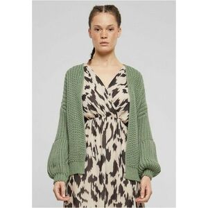 Urban Classics Cloud5ive Damen Grobstrick Cardigan mit Pufferärmeln chinois green kép