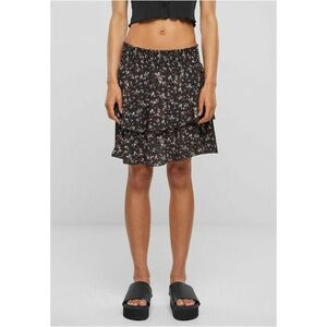 Urban Classics Cloud5ive Damen kurzer Volantrock mit breiten Bund Blumen Print black kép