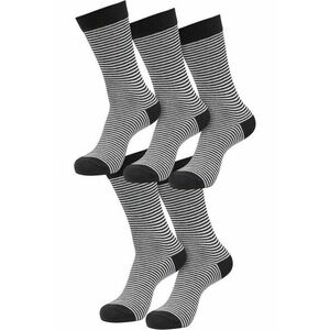 Urban Classics Fine Stripe Socks 5-Pack black/whitesand kép