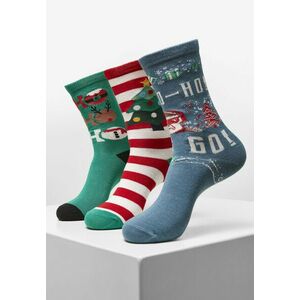 Urban Classics Ho Ho Ho Christmas Socks 3-Pack multicolor kép