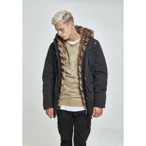 Urban Classics Hooded Faux Fur Parka black kép