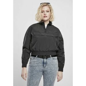 Urban Classics Ladies Cropped Crinkle Nylon Pull Over Jacket black kép