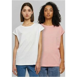 Urban Classics Ladies Extended Shoulder Tee 2-Pack lemonadepink+white kép