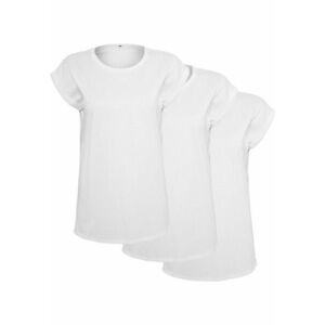 Urban Classics Ladies Extended Shoulder Tee 3-Pack wht/wht/wht kép