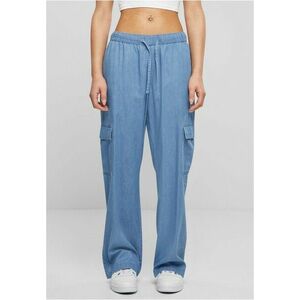 Urban Classics Ladies Light Denim Cargo Pants skyblue washed kép