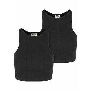 Urban Classics Ladies Organic Cropped Rib Top 2-Pack black/black kép