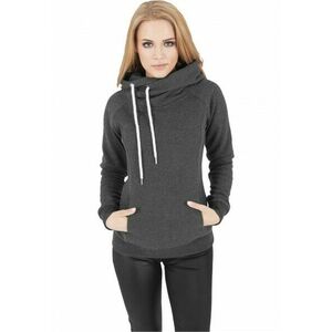 Urban Classics Ladies Raglan High Neck Hoody charcoal kép