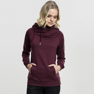 Pulóver Urban Classics Ladies Raglan High Neck Hoody cherry kép