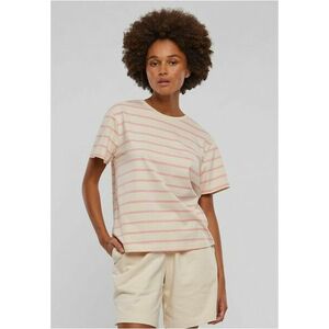 Urban Classics Ladies Striped Boxy Tee lemonadepink/whitesand kép