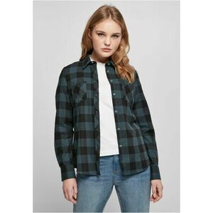 Urban Classics Ladies Turnup Checked Flanell Shirt jasper/black kép