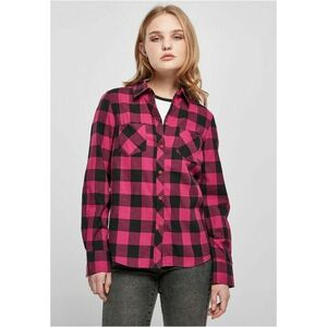 Urban Classics Ladies Turnup Checked Flanell Shirt wildviolet/black kép