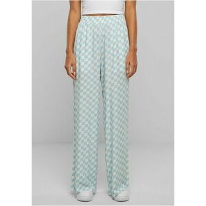 Urban Classics Ladies Viscose Resort Pants oceanbluecheck kép