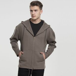 Pulóver Urban Classics Long Sweat Zip Hoody army green kép