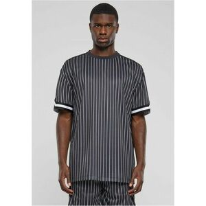 Urban Classics Oversized Striped Mesh Tee black/white kép