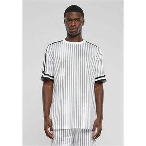 Urban Classics Oversized Striped Mesh Tee white/black kép