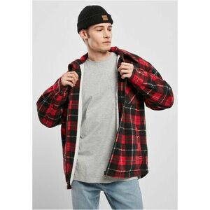 Urban Classics Plaid Teddy Lined Shirt Jacket red/black kép