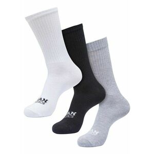 Urban Classics Simple Flat Knit Socks 3-Pack white+black+heathergrey kép