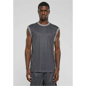 Urban Classics Striped Mesh Tanktop black/white kép